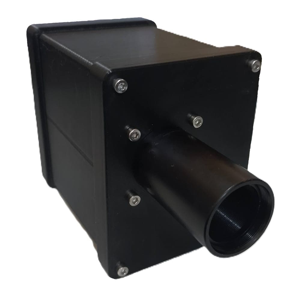microLaser LAS0070S-P con chasis negro impreso en 3D y tubo SM1