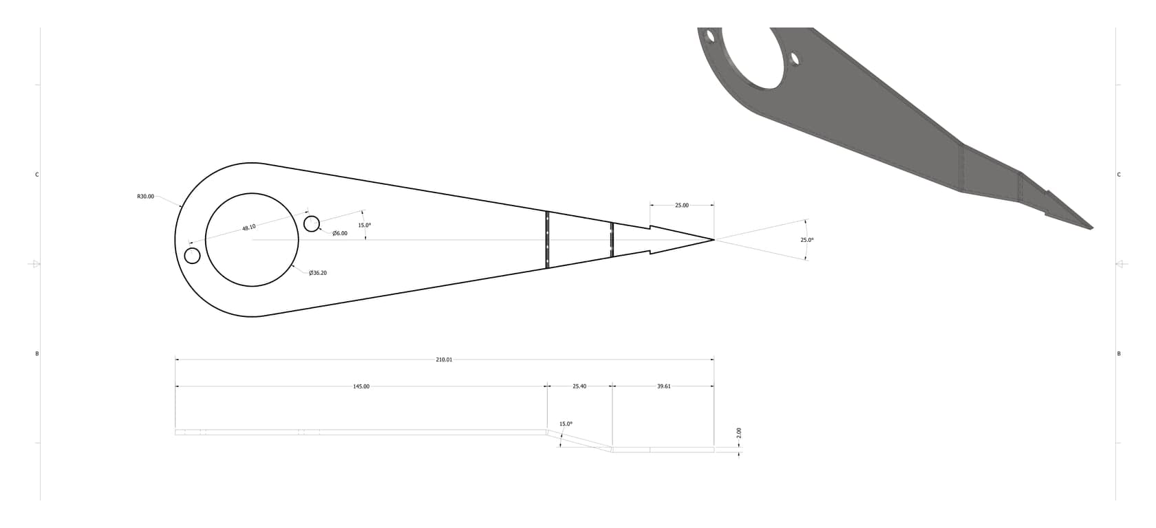 Plano de la aguja de dial